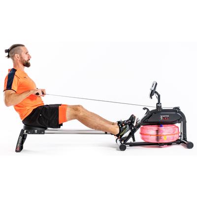Rudergerät "WR 400", schwarz, MOTIVE FITNESS BY U.N.O., RudergeräteB:51cm H:78,5cm L:85cm, Rudermaschine, Wasserwiderstand, klappbar, B:51cm H:78,5cm L:85cm