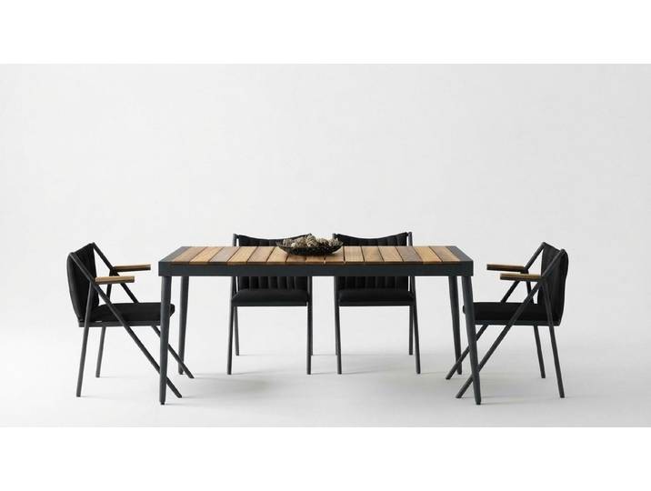 JVmoebel Essgruppe Moderne Essgruppe mit grauem Holztisch und Stühlen, (5-tlg), Made in Europa