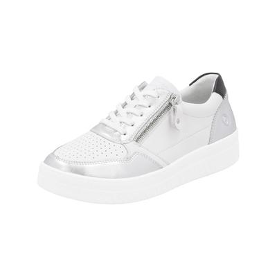 Sneaker REMONTE "Remonte Sneaker Leder", Damen, Gr. 37, weiß, Leder, Schuhe Sneaker