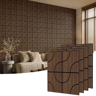 Hochwertiges "4 Panels 24"" x 24"" Circular Pattern Acoustic FSC Wall Panels for Interior Cover 15.5 Sq. Ft."