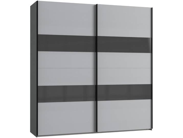 Kleiderschrank Akshay hellgrau Holzwerkstoff B 225 cm