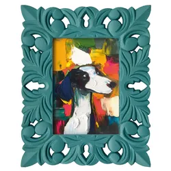 Gemälde GREYHOUND (BH 22x27 cm) - türkis - BH 22x27 cm