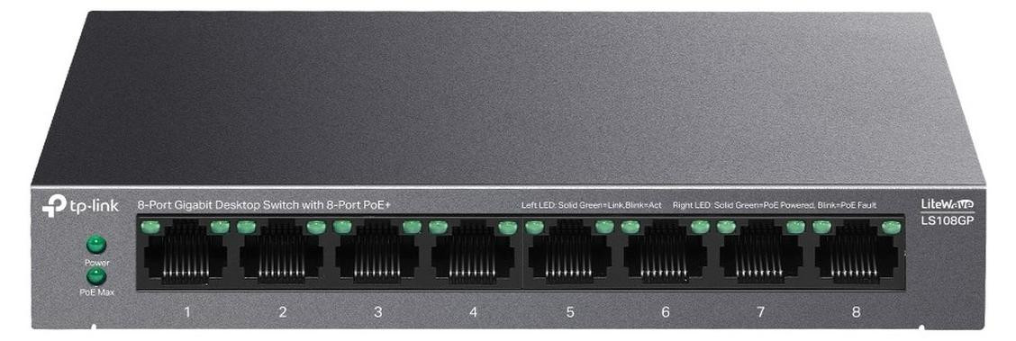 TP-Link LiteWave LS108GP Gigabit Ethernet Switch met PoE ondersteuning