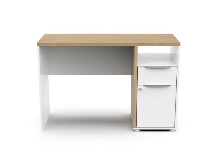 Bureau 1 porte, 1 tiroir et 1 niche h77,4 cm - marron