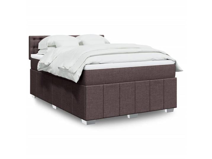 furnicato Bett Boxspringbett 200 x 144 x 100,5 cm Dunkelbraun Massivholz (1-tlg), Atmosphärisches Einzelbett mit LED-Licht und Taschenfederkern