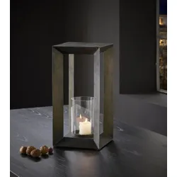 ESTATE geometrisches Windlicht mit Bronzeoptik