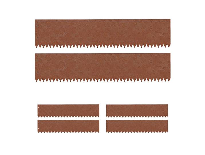 Relaxdays Rasenkante Braun 6er-Set Rostoptik Stahl, Metall, 101.5x15x0.1 cm, Gartenzubehör, Hochbeet