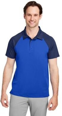 Team 365 TT21C Men's Command Snag-Protection Colorblock Polo Shirt in Sport Royal/Sport Dark Navy Blue size Small   Polyester