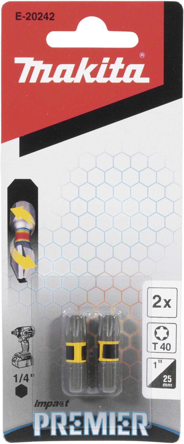 Makita Torsion Bit T40 Impact Premier T40, 25 mm (E-20242)