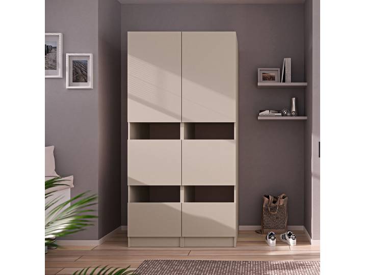 Wäscheschrank Smart 100cm Beige/Kaschmir