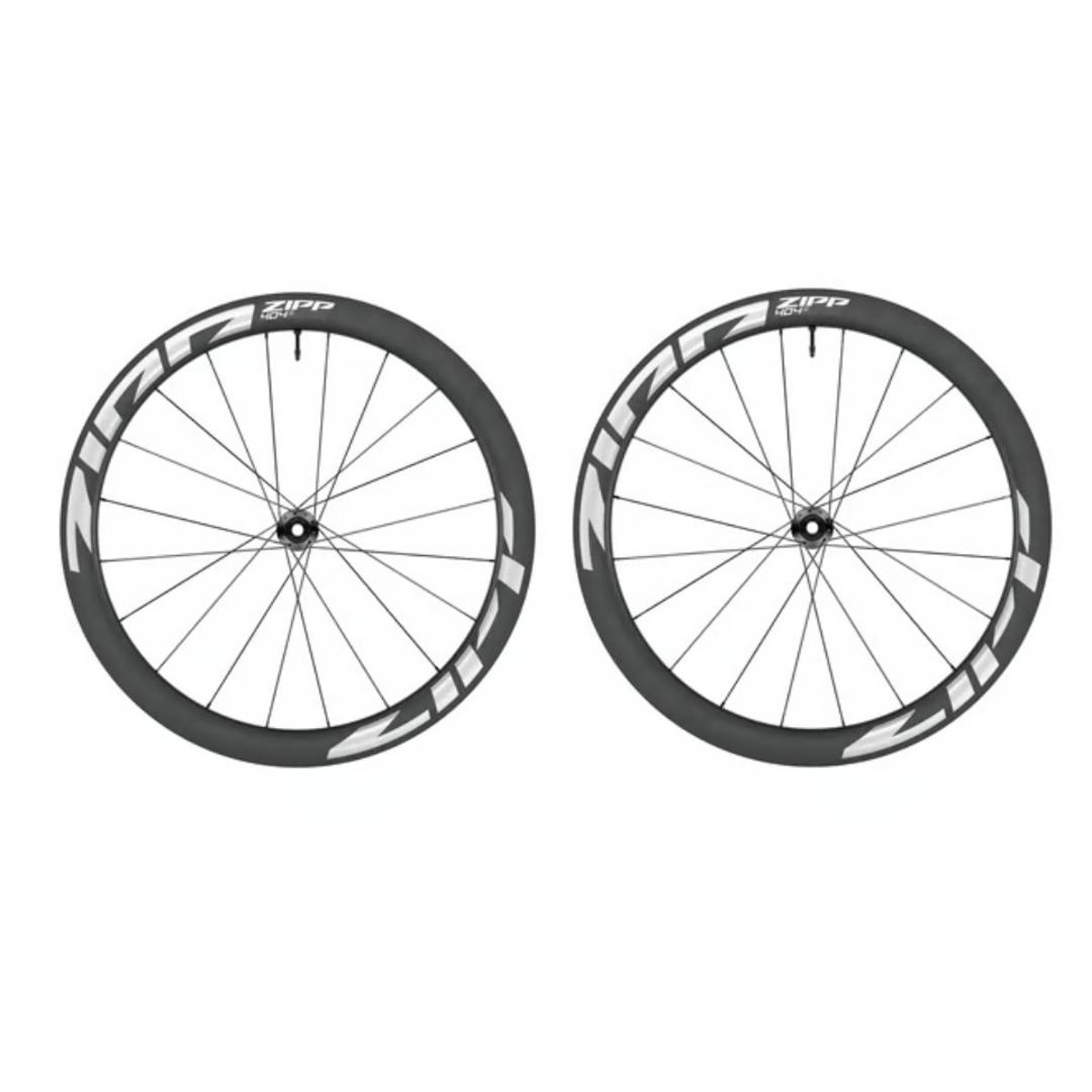 Jogo de Rodas Zipp 404 S Tubeless Disc Center Lock 12x100 / 12x142 Preto Branco, Grupos Shimano