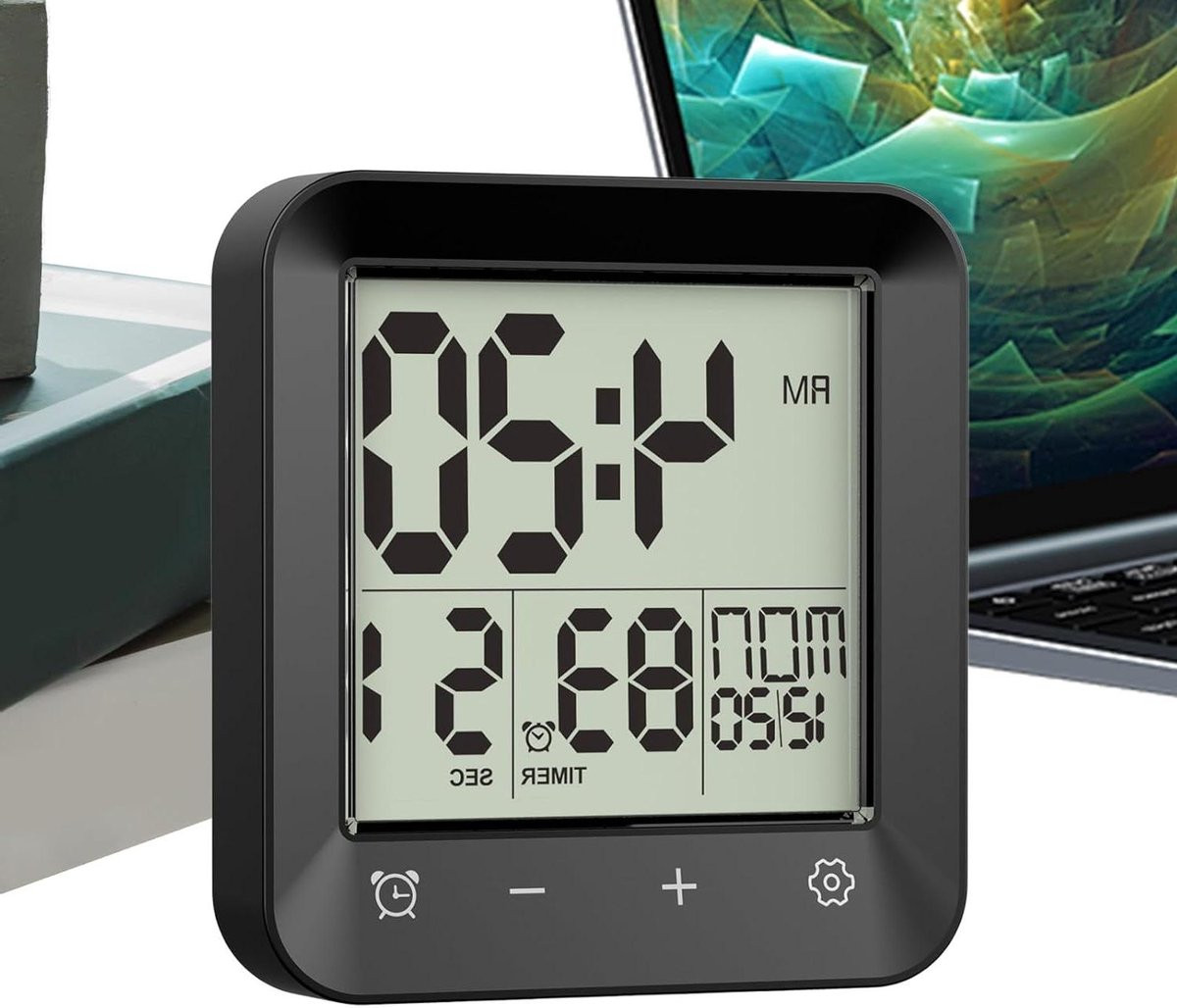 Douche Timer Klok Zwart - Spatwaterdichte LCD Badkamer Timer voor Tijdmanagement - 103 cm