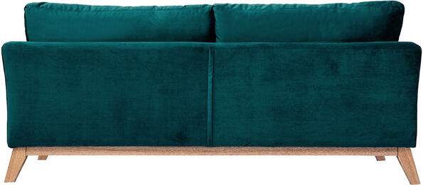 Miliboo Sofa skandinavisch 3 Plätze abnehmbaren Bezügen blauem Samt OSLO