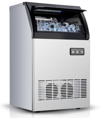 YUN Commercial Ice Maker 120Lbs/24H, Stainless Steel Ice Machine with 33Lbs Storage