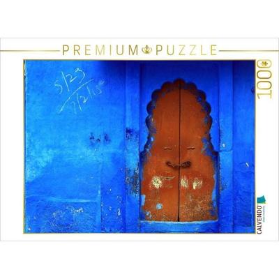 CALVENDO Puzzle Fenster in der blauen Stadt Jodhpur/Rajasthan. | 1000 Teile Lege-Größe 64x48cm Foto-Puzzle für glückliche Stunden