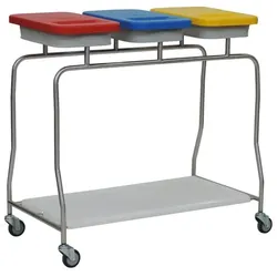 Novocal NA73 Kompakt Edelstahl 3fach Abfallwagen Edelstahl-Abfallsammler Kompakt 3-fach