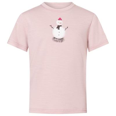 super.natural - Kid's Snowman Tee - Merinoshirt Gr 152 rosa