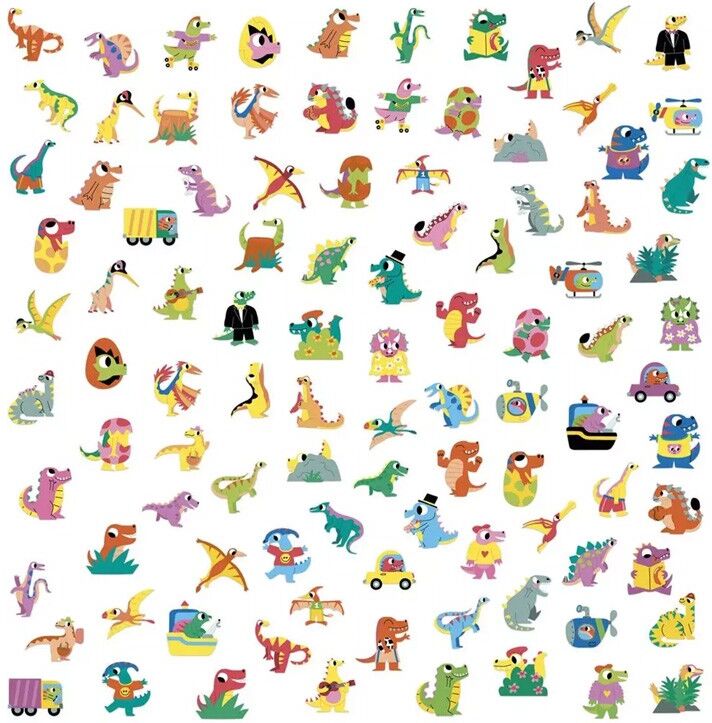 100 Gommettes Dinosaures - Janod