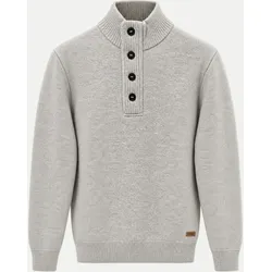 Wollpullover mit Troyer-Kragen Grau M