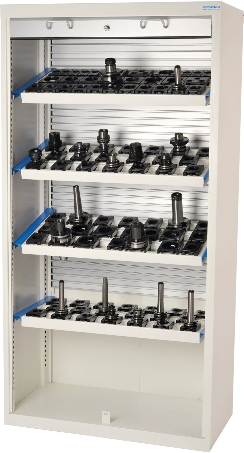 Bedrunka+Hirth CNC-Rollladenschrank T500 R 36-16 Kunststoffrollladen 3x CNC-Werkzeugaufnahmerahmen geneigt 1x gerade (02.295.00A)