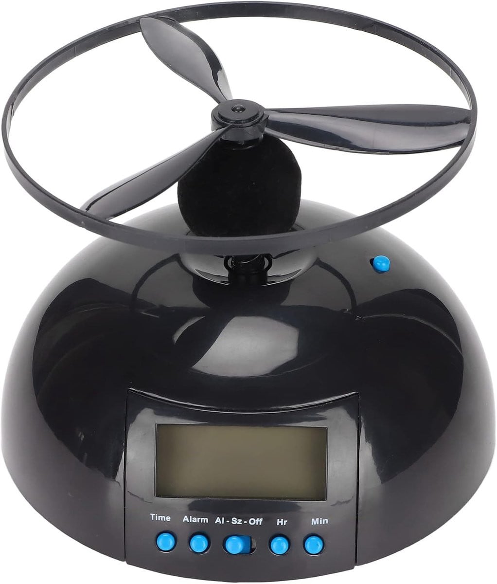 Elektronische Mini Tafelklok met Vliegende Propeller - Wit