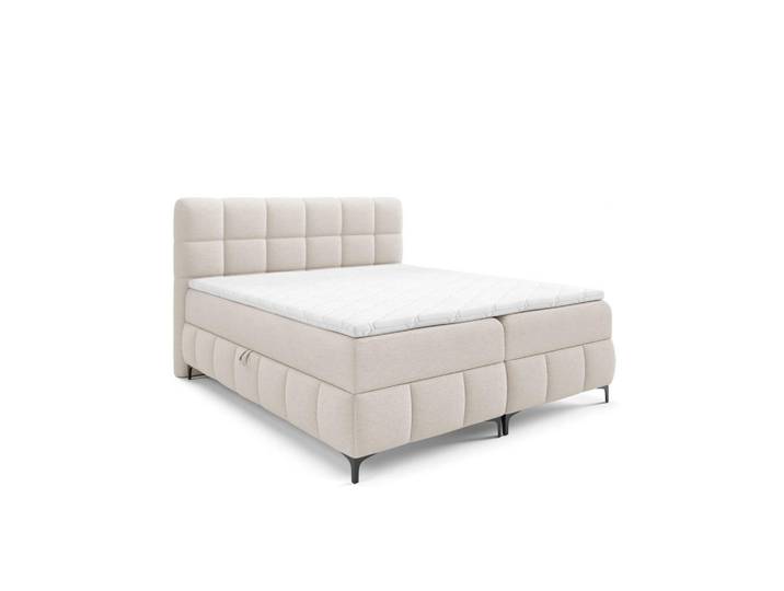Home Collective Boxspringbett mit Stauraum und Topper 120x200 cm Creme, 120x200 cm, Schlafzimmer, Betten, Boxspringbetten
