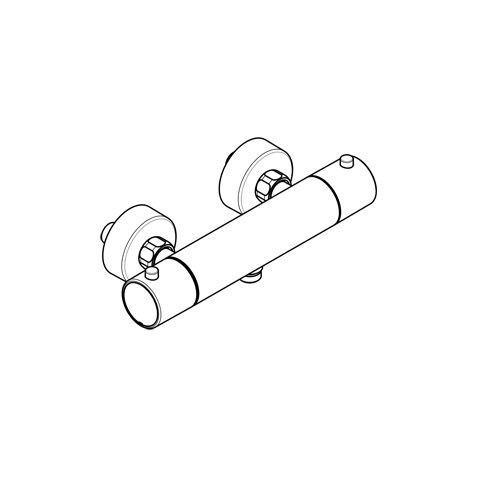 KLUDI OBJEKTA THERM Thermostat-Brausearmatur ohne Brausegarnitur Matt Vermilion 35200O538