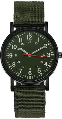 Friendly Fresh Finds Luxury Men's Quartz Watch Big Dial, Waterproof, Luminous Hands blick Green