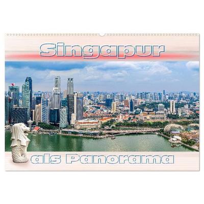 Singapur als Panorama (Wandkalender 2026 DIN A2 quer), CALVENDO Monatskalender