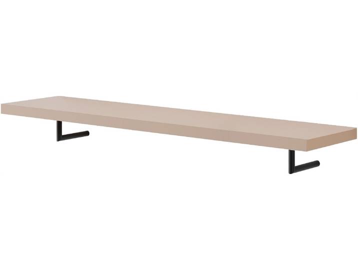 Wandregal HOME AFFAIRE Arrocco: Dekorative Metallelemente in Schwarz, Wohnzimmer,Wandregal , beige (macchiato), B:130cm T:30cm, Melamin, Regale, Wandregal, B/T: 130/30 cm, in 2 farben erhältlich, ideal für jede Wohnung