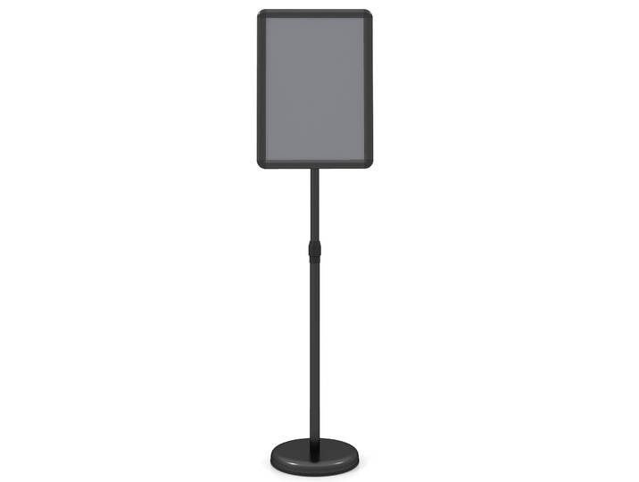 JV14386 Informatiehouder A4 81-131 cm hoogteverstelbare menukaartenhouder draaibaar posterstandaard met vulbare voet reclamehouder bordhouder voor menu posters & reclame
