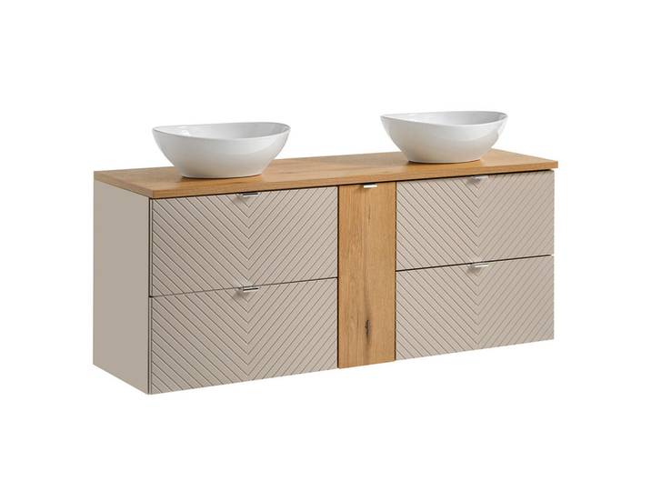 Petits-meubles Doppelwaschtisch 140.4cm Manoa Kaschmir, Holzwerkstoff, 140.4x59x40 cm, Badezimmer, Waschbecken & Armaturen, Waschtische