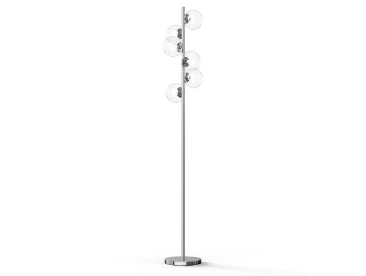 Stehleuchte 5107 Kimberly, Chromfarben, Metall, Glas, rund, 28x156x28 cm, Eec, transportabel, Lampen & Leuchten, Innenbeleuchtung, Stehlampen, Stehlampen