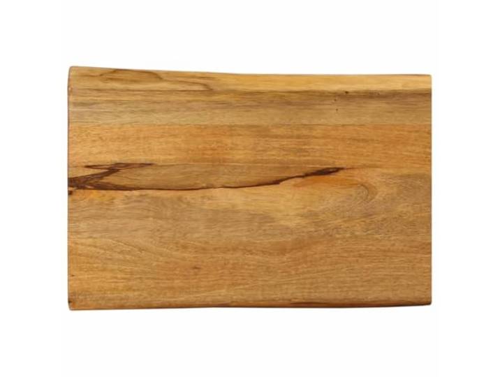 HEFZGDB Massivholz Tischplatte mit Baumkante 60x40x3,8 cm aus Mango Naturkante rustikale Tischplatte Ersatzplatte für Tisch Möbelplatte Holzplatte Arbeitsplatte Massivholzplatte