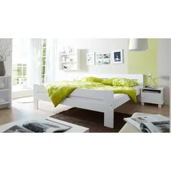 TiCAA Einzelbett "Bert" Kiefer Weiß