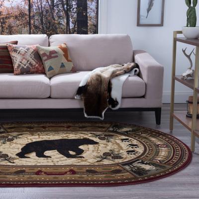 Alise Rugs Natural Lodge Transitional Graphic Indoor Area Rug