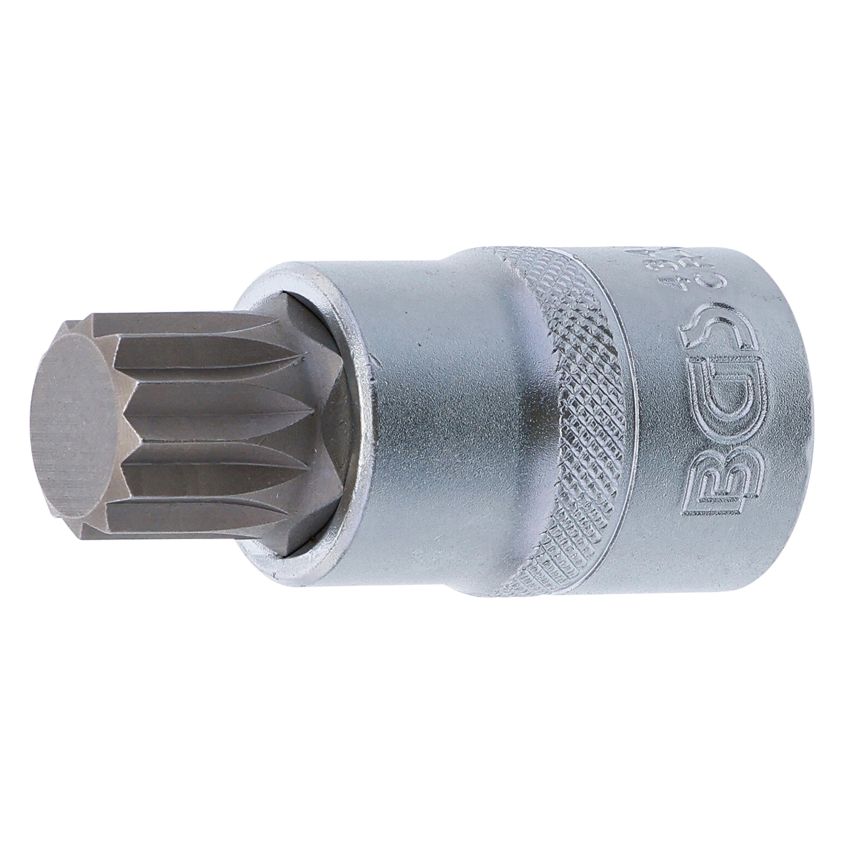 BGS Bit-Einsatz Antrieb Innenvierkant 12,5 mm (1/2") Innenvielzahn (für XZN) M18 (4347)