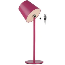 Flaschenleuchte, Akku, mit zusätzlichem Fuß, pink