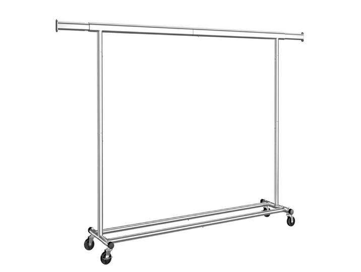 Porte-vêtements - SONGMICS - Extensible - Roulettes - Charge 150 kg - Argenté