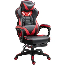 ERGONOMISCHER Bürostuhl, Schwarz+Rot