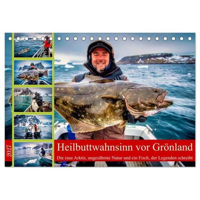 Heilbuttwahnsinn vor Grönland (Tischkalender 2027 DIN A5 quer), CALVENDO Monatskalender