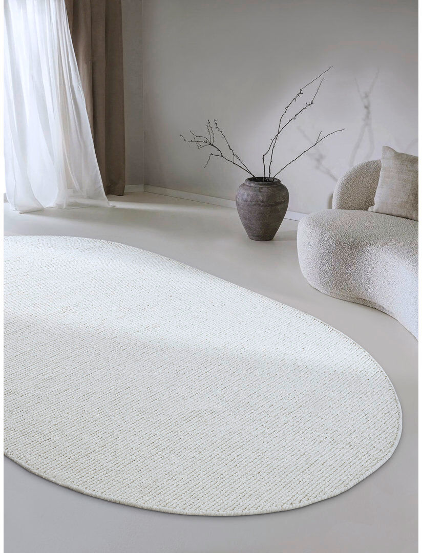 Villeroy & Boch Francois Wool Rug White Oval 160 x 230cm