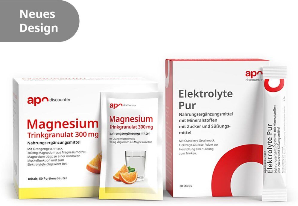 apodiscounter Sport Sparset – Magnesium Trinkgranulat + Elektrolyte Pur Stick 1Set
