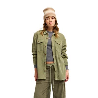 Langarmshirt ROXY "Let It Go Cord", Damen, Gr. M, olivgrün, Obermaterial: 100% Baumwolle., Shirts Langarmshirt