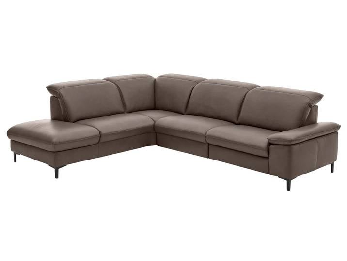 Beldomo Premium Ecksofa PAMPLONA, grau, Leder