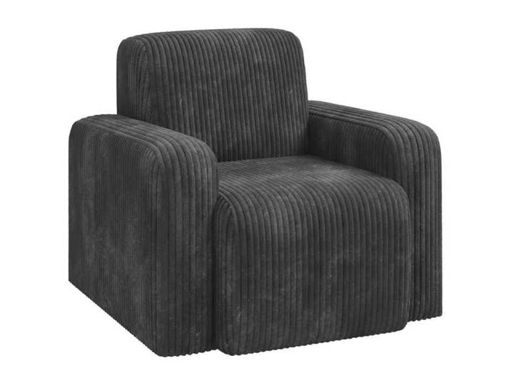 Meuble - Fauteuil - Gris foncé - Fauteuil Gris foncé velours côtelé_46661