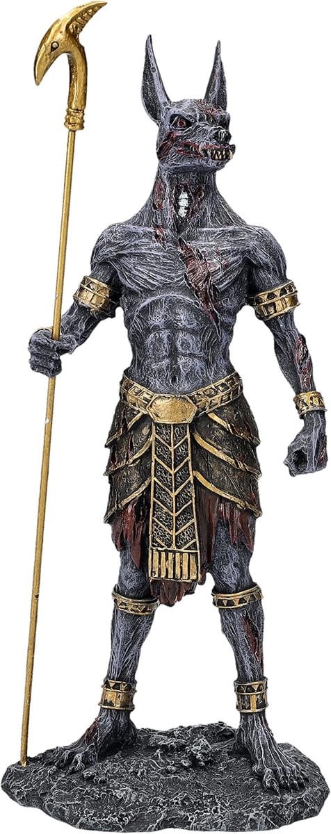 Anubis Figuur Onderwereld God Handgeschilderde Thematische Decoratie Meerkleurig Hoogte: 20 cm