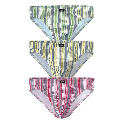 Slip H.I.S "im modischen Streifen", Herren, Gr. S, 3 Stk., Single Jersey, bunt (gestreift), Single Jersey, Obermaterial: 92% Baumwolle, 8% Elasthan (LYCRA), gestreift, körpernah, Unterhosen Slip