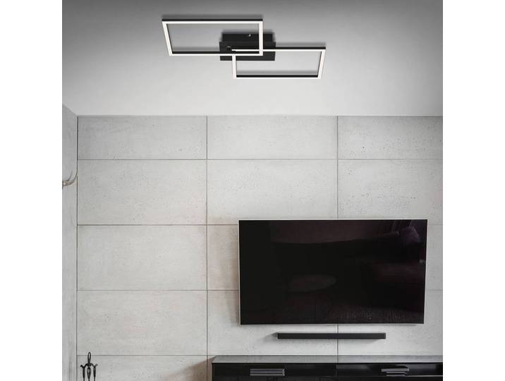 Briloner LED Deckenlampe Frame, dimmbar, schwarz, für Wohn- / Esszimmer, Metall, Modern, LED Deckenleuchte