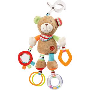 Fehn Motorikspielzeug 091878, Activity-Teddy, Aktivitätsspielzeug aus Stoff, ab 0 Monate